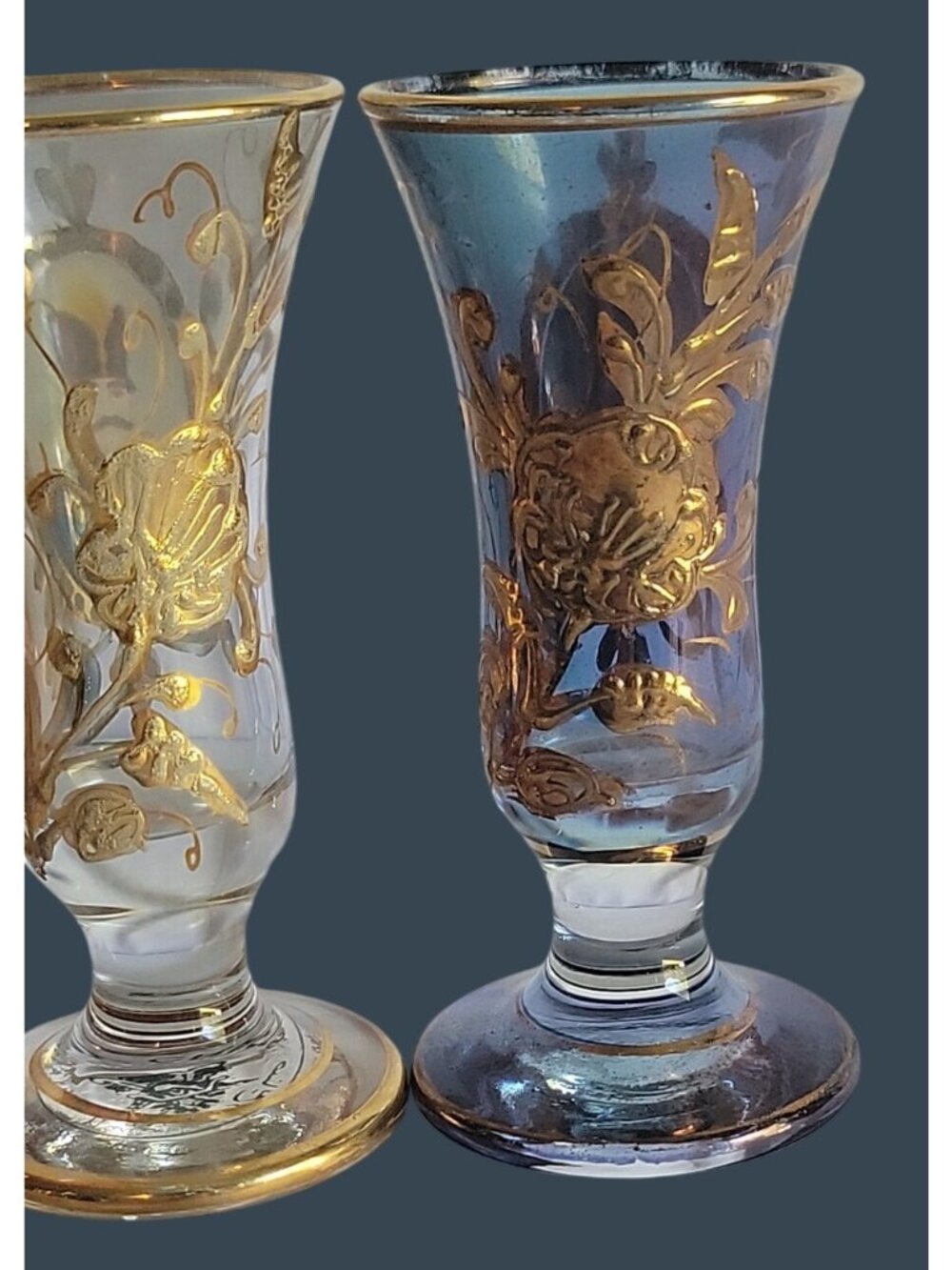 3 Vtg Persian Qajar Naser al-Din Shah Cordial Shot Glasses Villa Handy Crafts - Picture 9 of 16